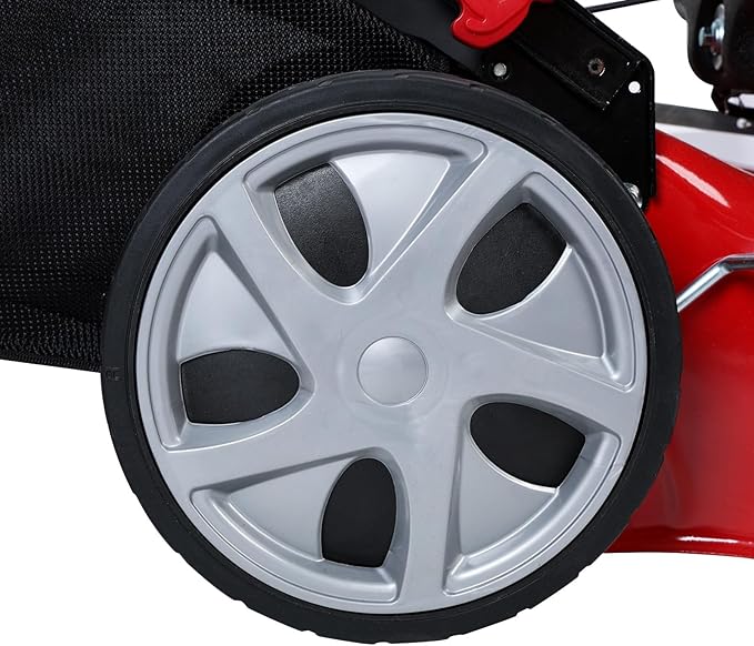 Self Propelled Gas Lawn Mower, 141CC 4-Stroke Push Mower, Strong Power Gas Mowers, 2850RPM Cordless String Trimmer with 20" Blade, Walk-Behind Lawn Mowers with 50L Grass Tank, Big Wheel