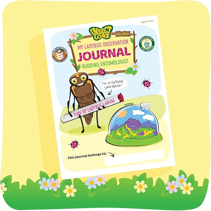 Insect Lore Live Ladybug Growing Kit - Ladybug Land Habitat with 10-15 Live Pink Spotted Ladybug Larvae - Raise, Observe and Release Ladybugs