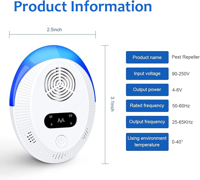 2025 Upgraded Version Ultrasonic Pest Repeller 6 Packs, Mouse Repellent Indoor, Pest Control for Roach Rodent Cockroach Bugs Mosquito Mice Spider Ant Fleas Insects