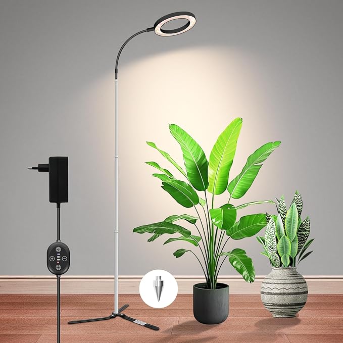 24V Plant Lights for Indoor Growing, LM281B+660nm Grow Lights for Seed Starting, 6.3" LED Grow Lights for seedlings,3 in 1(Floor, Desktop, Inserted into The Soil), 18W 290umol/s/m²@Dist:6in