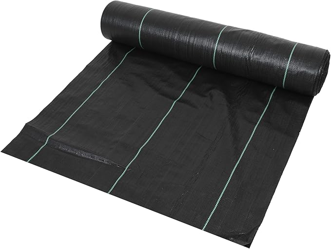6ft x300ft Black Weed Barrier Landscape Fabric Heavy Duty 3.2OZ French Drain Fabric Ground Cover Weed Cloth for Erosion Control，Outdoor Gardening Weed Control Mat
