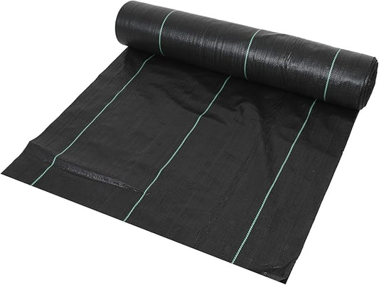 6ft x300ft Black Weed Barrier Landscape Fabric Heavy Duty 3.2OZ French Drain Fabric Ground Cover Weed Cloth for Erosion Control，Outdoor Gardening Weed Control Mat