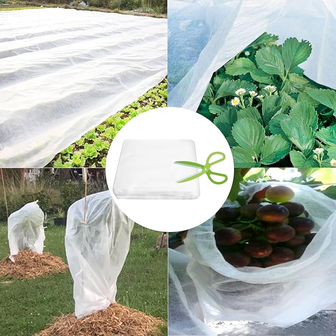 Plant Covers Freeze Protection 10ft x 50ft 1.1 oz Frost Cloth Plant Freeze Protection, Frost Blankets for Outdoor Plants Winter or Floating Row Covers Shade Cloth for Gardens, Vegetables