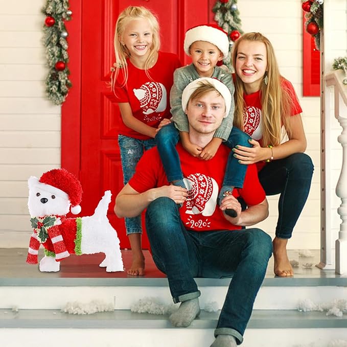 Non-Collapsible Lights Christmas Dog Lighted with LED Warm White Lights Christmas Inside Decorations for Xmas Courtyard Garden Festive Holiday Decoration