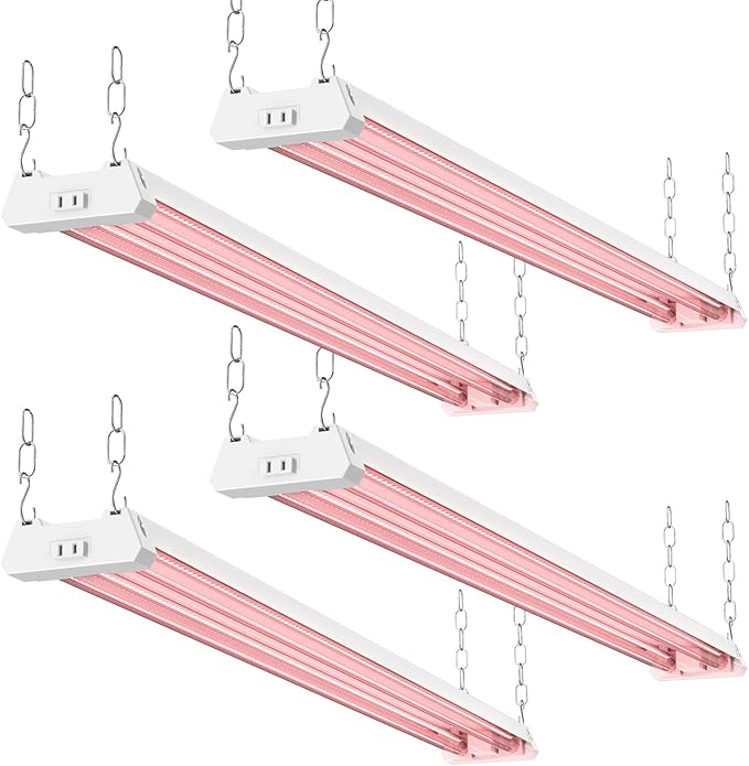 Sunco 4FT LED Grow Light for Indoor Plants 40W, Full Spectrum, Hanging Suspended Fixture, Linkable, Plug in, Greenhouse Year Round for Indoor Plants Seedlings Vegetables Flowers 4 Pack