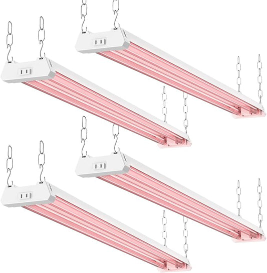 Sunco 4FT LED Grow Light for Indoor Plants 40W, Full Spectrum, Hanging Suspended Fixture, Linkable, Plug in, Greenhouse Year Round for Indoor Plants Seedlings Vegetables Flowers 4 Pack