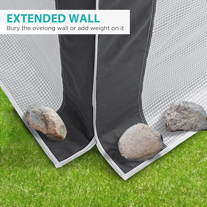 EAGLE PEAK Replacement Cover for 8x6 Pop up Greenhouse with Polyester Reinforced Corners, Front and Rear Roll-Up Zipper Entry Doors and 2 Roll-Up Side Windows (Frame Not Included), Gray/White