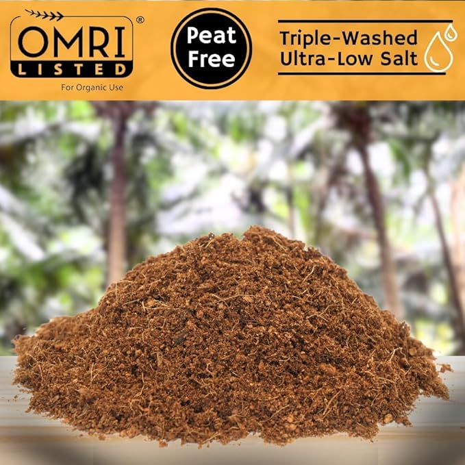 Happy Trees Coco Coir Loose Coconut Fiber Growing Medium, Potting Mix, Seed-Starting, Premium Quality, Triple-Washed for Low Salt/EC, pH Balanced, Peat-Free, Organic, 9 Quarts (10L)