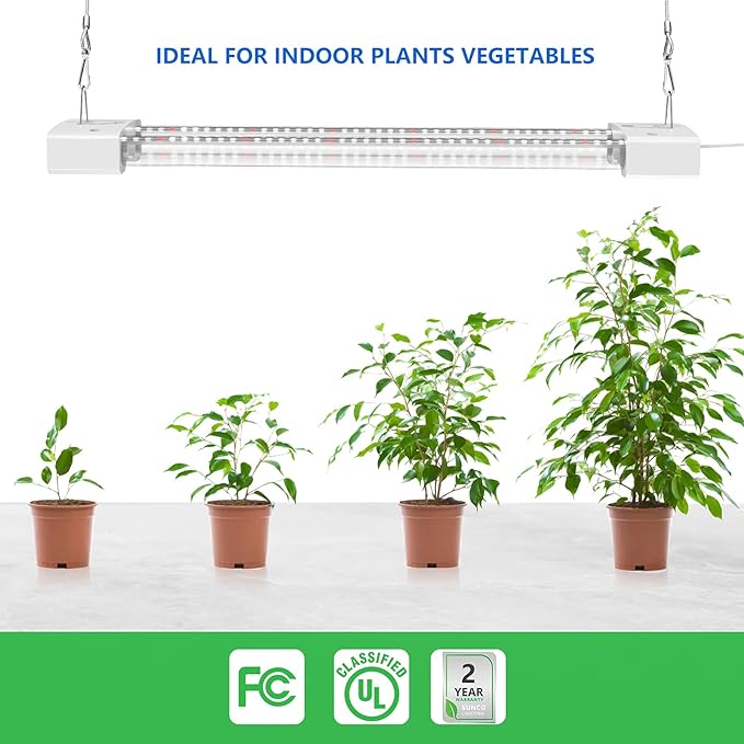 LED Grow Lights 16W Full Spectrum Integrated Growing Lamp Lighting Fixtures with High PPFD for Greenhouse Hydroponic Indoor Plant Seedling Veg and Flower