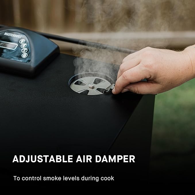 Masterbuilt® 40-inch Digital Electric Vertical BBQ Smoker with Leg Kit, Side Wood Chip Loader and 970 Cooking Square Inches in Black, Model MB20070122