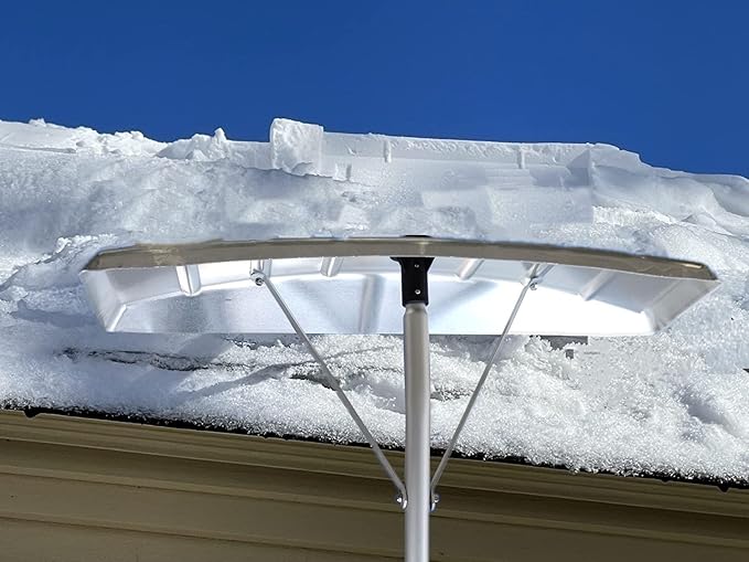 20 Feet Snow Roof Rake, 25 Inch Aluminum Blade and Handle, Snow Rake Telescoping Snow Removal Tool