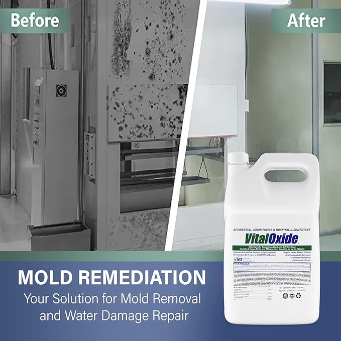 Vital Oxide Disinfectant, Deodorizer, Cleaner, Food-Contact Sanitizer, Virucide – (EPA registration #82972-1) – Kills Mold & Mildew, Eliminates Odors -4 Gallon