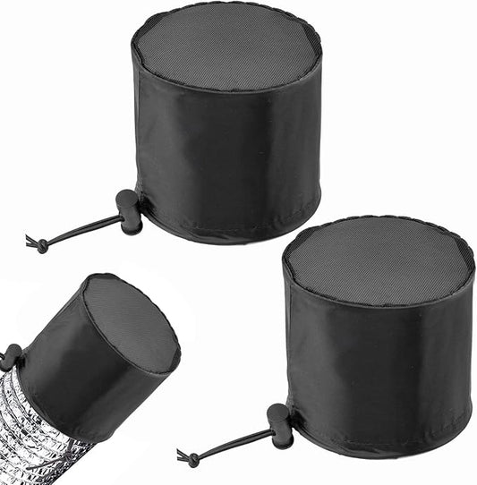 2 Pcs Grow Tents Vent Cover - 4" Dustproof Duct Filter Vent Covers with Elastic Band and Fixed Buckle for Plant Grow Tent Accessories