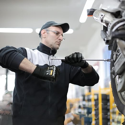 Kebada W1 Work Gloves for Men and Women, PU Coated Safety Gloves with Grip, Touchscreen, Ideal for Warehouse Package Handling, Construction, Gardening, Black Small