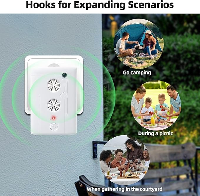 2025 Upgraded Ultrasonic Bat Repellent Devices, Plug in Bat Deterrent Repeller Devices for Indoor Use, Friendly to Human & Pet (4, White)