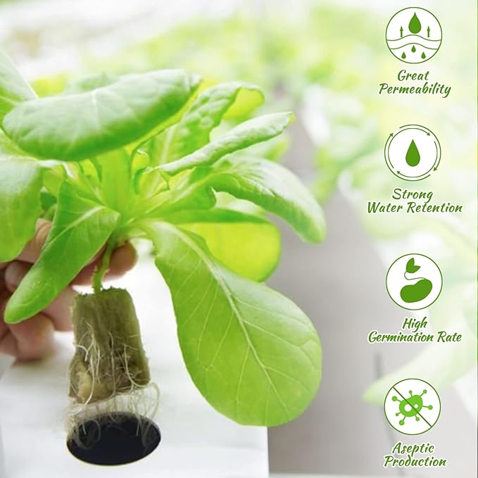 Legigo 1.5 Inch Rockwool Cubes for Hydroponics Seed Starter, Rock Wool Planting Cubes Hydroponic Garden Grow Plugs for Soilless Cultivation Plants Cutting Germination Clone(2 Sheet, 98 Plugs)