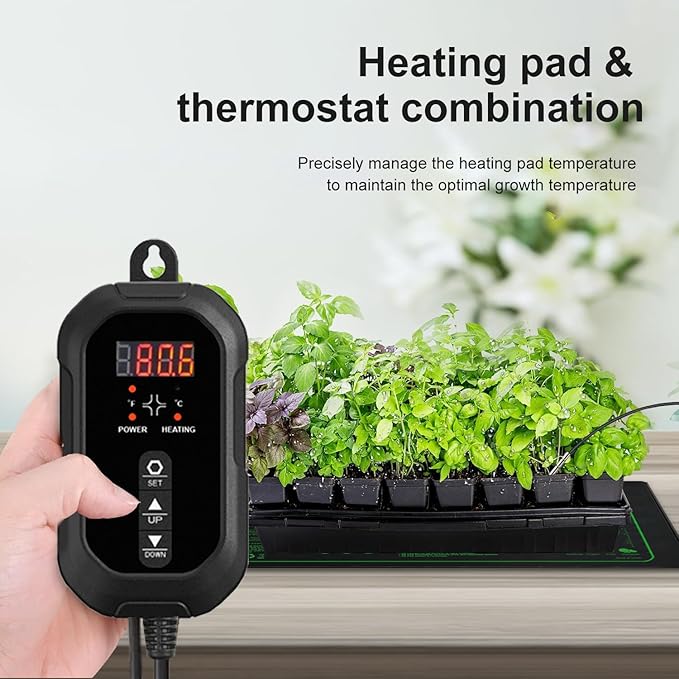 Digital Thermostat Controller 40-108℉ 8.3A 1000W,Thermostat Controller for Seed Germination, Reptiles and Brewing Breeding Incubation Greenhouse (Thermostat)