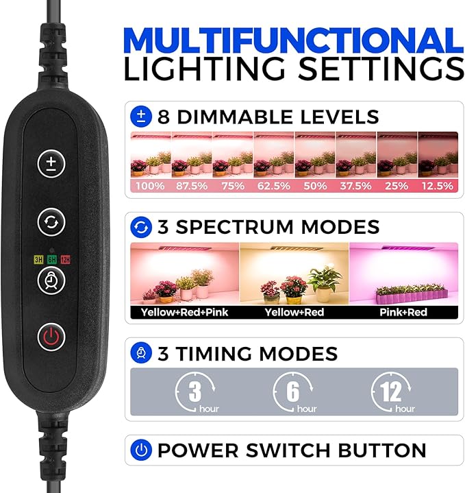 Barrina CX83 Plant Stand with Grow Lights, 6-Tier Plant Shelf with 10W Full Spectrum Ultra-Thin Grow Light Panel, 3 Modes, Auto Timer, Ladder Flower Pot Stand Display Rack 15.7" L x 11.8" W x 70.9" H