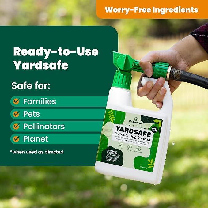 Outdoor YardSafe | Kills & Repels Mosquitoes, Ticks, Fleas, Mites & More with Natural Essential Oils | Family & Pet-Safe | Eco-Friendly | 2 Quarts (64 Oz.)