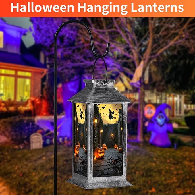 Halloween Decorations Outdoor,Halloween Hanging Decorations,Solar Lantern,Decor for Home Outside Porch Garden Yard Lawn Party Decorations