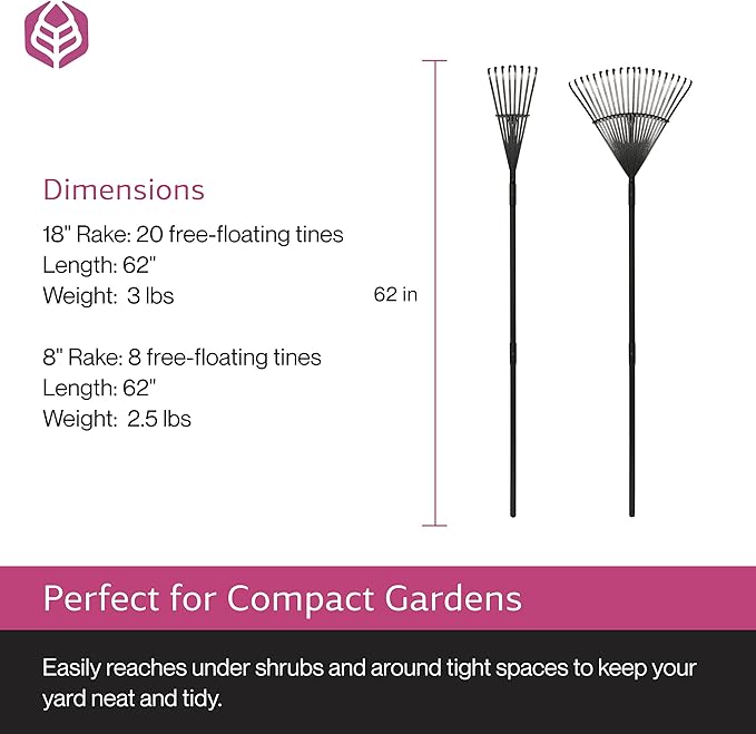 Yard Butler World’s Greatest Rakes | Heavy Duty All Steel Rake with Ergonomic Garden Claw, Free-Floating Tines & Long Metal Handle – Lawn, Yard, Bed, Landscape for Leaves, Grass & Debris,, Bundle Pack