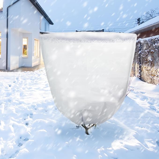 NNG 3PCS Winter Plant Covers Freeze Protection 47.2x47.2Inch Frost Blanket Shrub Covers with Zipper Drawstring Plant Protector Shrub Jacket Winter Tree Cover for Outdoor Plants, Shrub Potted Plants