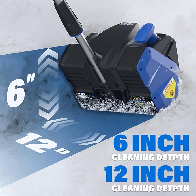 Cordless Snow Shovel, 20V 12-Inch Electric Snow Blower, Electric Snow Shovel with Directional Plate and LED Light, Snow Blowers for Driveways, Sidewalks(1x4.0Ah Battery, Charger and Cover Included)