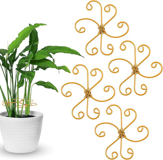 4-Pack Plant Stem Support, Plant Stabilizer for Indoor Plants, Monstera Plant Support System, Plant Stem Holder for Fixing Green Plants and Vines (A)