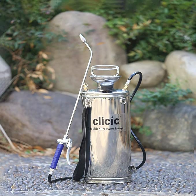 CLICIC Stainless Steel Sprayer Professional with Backpack (1.5 Gallon)