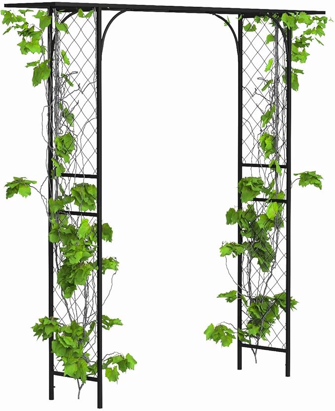 Zhongma Metal Garden Arbor, 83.5'' High x 82.7'' Wide, Outdoor Arch for Climbing Plant, Decorations Pergola