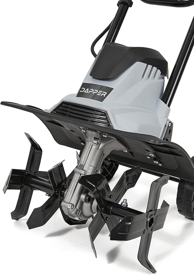 14 Electric Tiller Cultivator, 10Amp Corded Garden Rototiller with 4 Steel Tines, Adjustable Depth Wheels, Foldable Handle, Lightweight Portable Soil Cultivator for Gardening