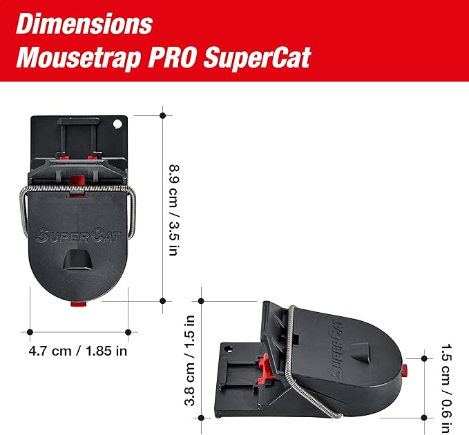 SWISSINNO Mousetraps & Mice Traps for Home - PRO SuperCat - 4 Traps – Pre-Baited Snap Traps with Precision Trigger – Instant Catch & Kill – Indoor & Outdoor Use – Easy Set No-Touch Disposal