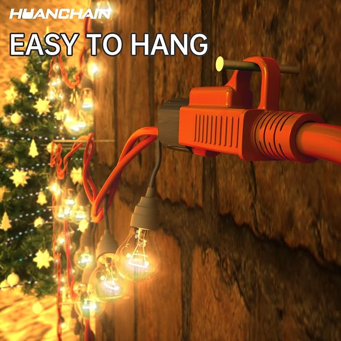 huanchain 75 Foot 16/3 Gauge Outdoor Extension Cord Waterproof, Flexible Cold-Resistant Appliance Extension Cable Outside, 10A 1250W 16AWG SJTW, 3 Prong Heavy Duty Electric Cord Orange, ETL