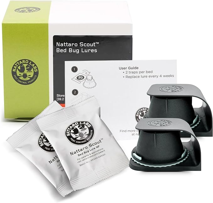 Scout Non-Toxic Early Monitoring Solution with Patented Pheromone Technology, Includes 2 Bed Bug Detection Traps, Replaceable Lures and User Guide