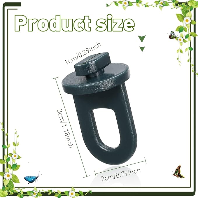 Ripeng 100 Pieces Greenhouse Hooks Hanger Twist Clips Greenhouse Fixing Clips with Stainless Steel S Hooks for Outdoor Garden Hanging Plants Plastic Insulation Netting Shading