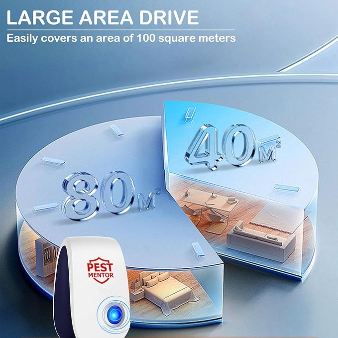 Ultrasonic Pest Repellent 10 Packs, Plug-in Pest Control Device Indoor for Repel Mosquitoes, Flies, Spiders, Beetles & Mice, Silent Solution for Homes, Offices, Kitchens, Insect Repellent