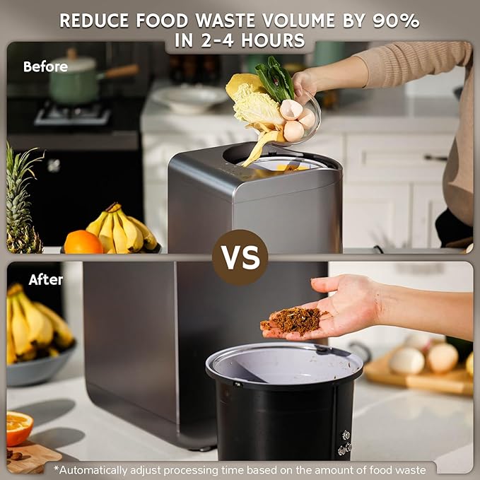 Revive Food-to-Soil System, Odorless Countertop Electric Kitchen Composter, 1-Click Smart Operation, Powerful Sharksden Trinity Blade to Cycle Food Waste into Earth Nutrition