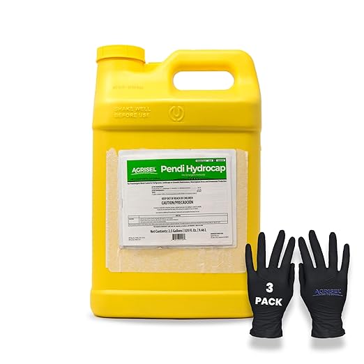 Pendi Hydrocap Weed Killer, Pre-Emergent Formula, Effective on 40+ Broadleaf Weeds and Grasses, No-Stain, Mixes Easily, Pet Safe, Includes 3-Pack of Agrisel Protective Gloves, 320 Ounces