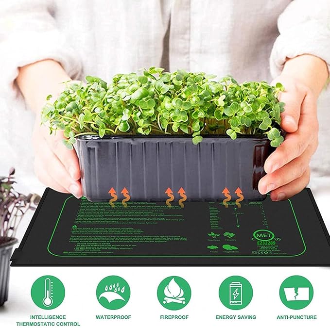 Seedling Heat Mat With Thermostat Temperature Control Waterproof Heating Pad For Plant Indoor Reptiles Warmer