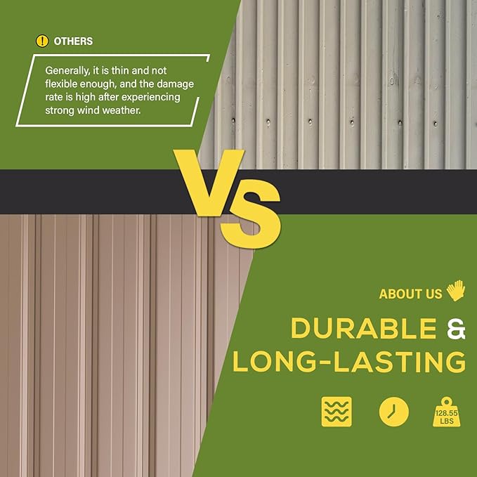 U-MAX 7' x 7' Storage Metal Shed, Large Outdoor Sheds & Outdoor Storage Clearance 7x7, Lockable Garden Shed, Utility and Tool Storage for Garden, Backyard, Patio and Outside Use