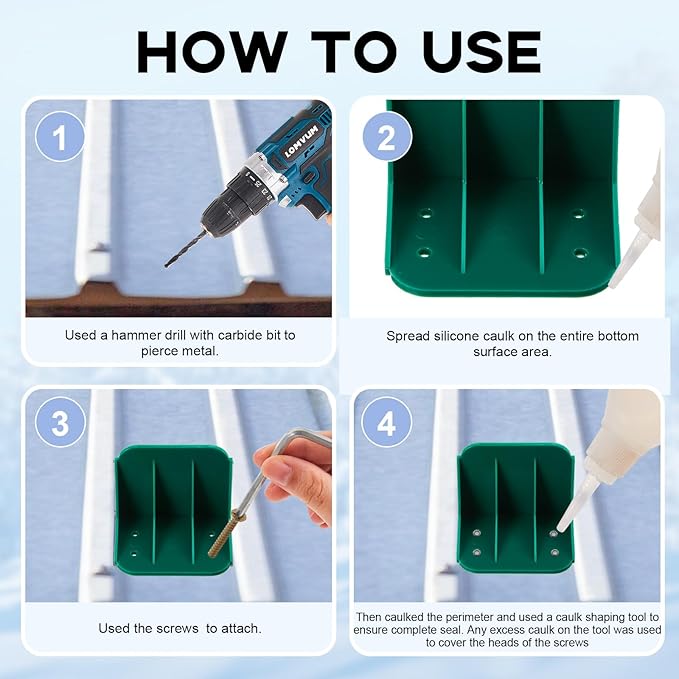 Taiyin 25 Pack Large Snow Guards for Metal Roofs 4 x 3 x 3 Inch Jumbo Ice Guard Snow Block Stops for Prevent Sliding, Without Screws or Adhesive (Green)