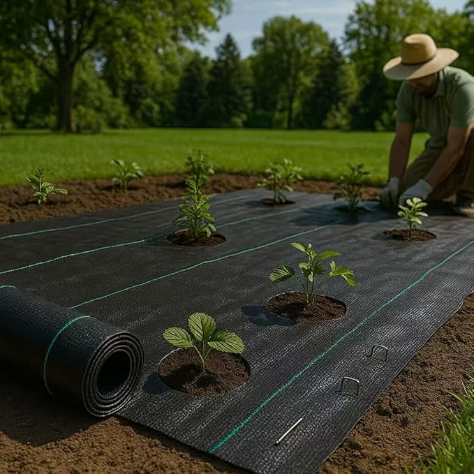 JKKGS Weed Barrier Landscape Fabric, 3FT x 50FT Heavy Duty Premium Durable Weed Block and Weed Control Ground Cover, Woven and Non-Woven Fabric Cloth for Gardening, Underlayment and Driveways