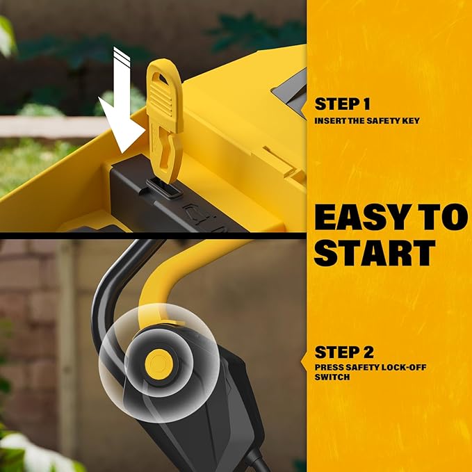 13-Inch 20V Cordless Electric Lawn Mower & 4.0Ah Battery