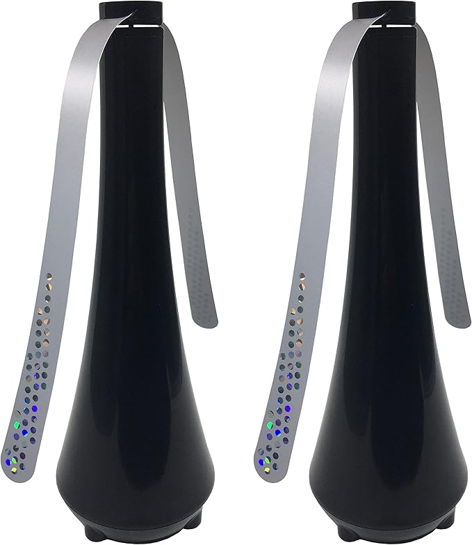 Fly Swatter for Outside/Inside Meal, Picnic, Barbeque, Events - Battery Operated Food Spinning Fan (Black Color, 2pcs)