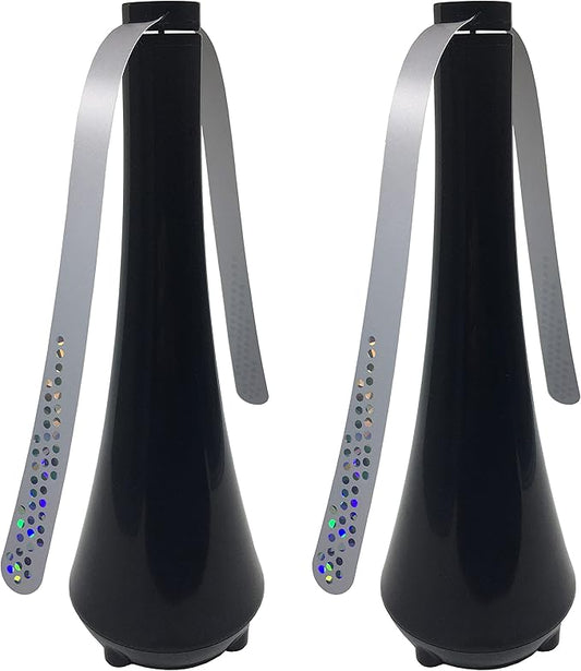 Fly Swatter for Outside/Inside Meal, Picnic, Barbeque, Events - Battery Operated Food Spinning Fan (Black Color, 2pcs)