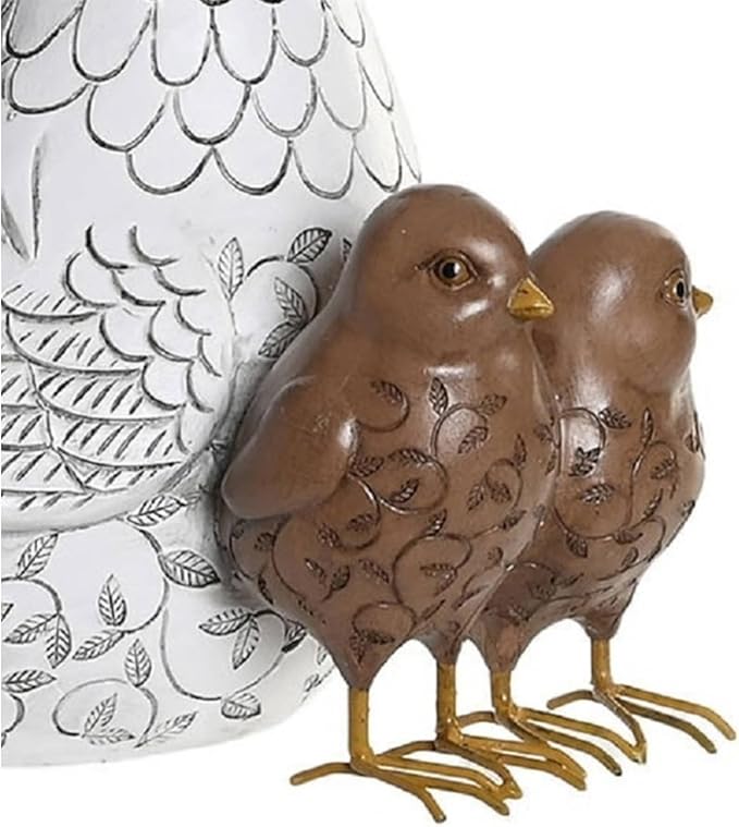 Chicken Statue Outdoor Decorative for Garden, Yard Figurine Ornament Funny Porch Sculpture for Patio Flower Bed Home Bookshelf, 8.3" H × 8.3" L × 6.3" W