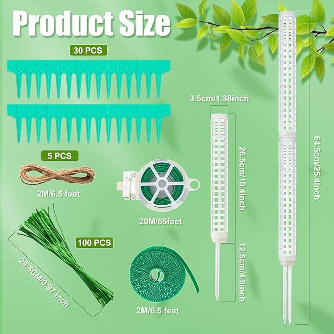 10 Set Plastic Moss Poles for Climbing Plants Indoor Stackable Self Watering Hollow Monstera Plant Support, Moss Not Included(White)