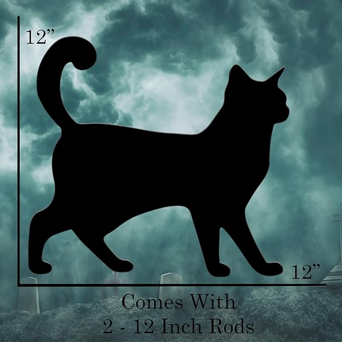 Black Cat Cats Halloween Yard Sign Home Outdoor Lawn Decoration With Stakes Scary Spooky Decor12x12 Inches (Cat 3)