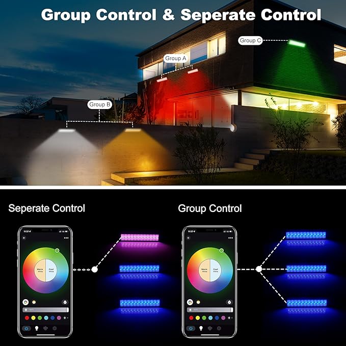 T-SUN RGBCW Wall Washer Lights 2 Pack 50W Stage Wash Light Bar Smart APP & Remote Control Music Sync Memory Timing Color Changing Wash Light for Stage Birthday Party Wedding Outdoor Indoor