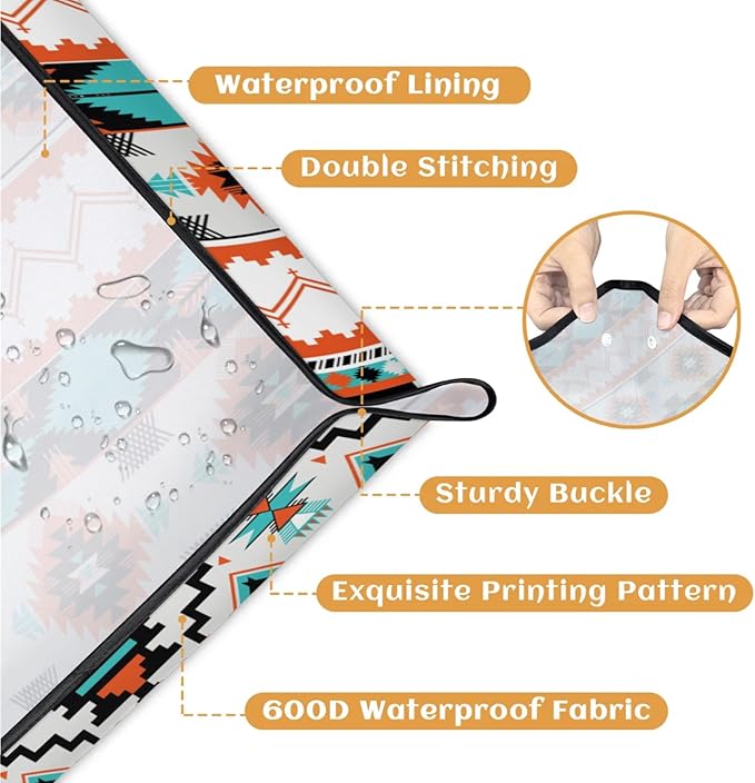 Aztec Western Foldable Garden Hand Transplanting Succulent Tools,Waterproof Thickened Repotting Mat Plant Tag, Miniature Planting Indoor Fairy Care,Potting,Cactus,Houseplant Bonsai Tool Kit Gift